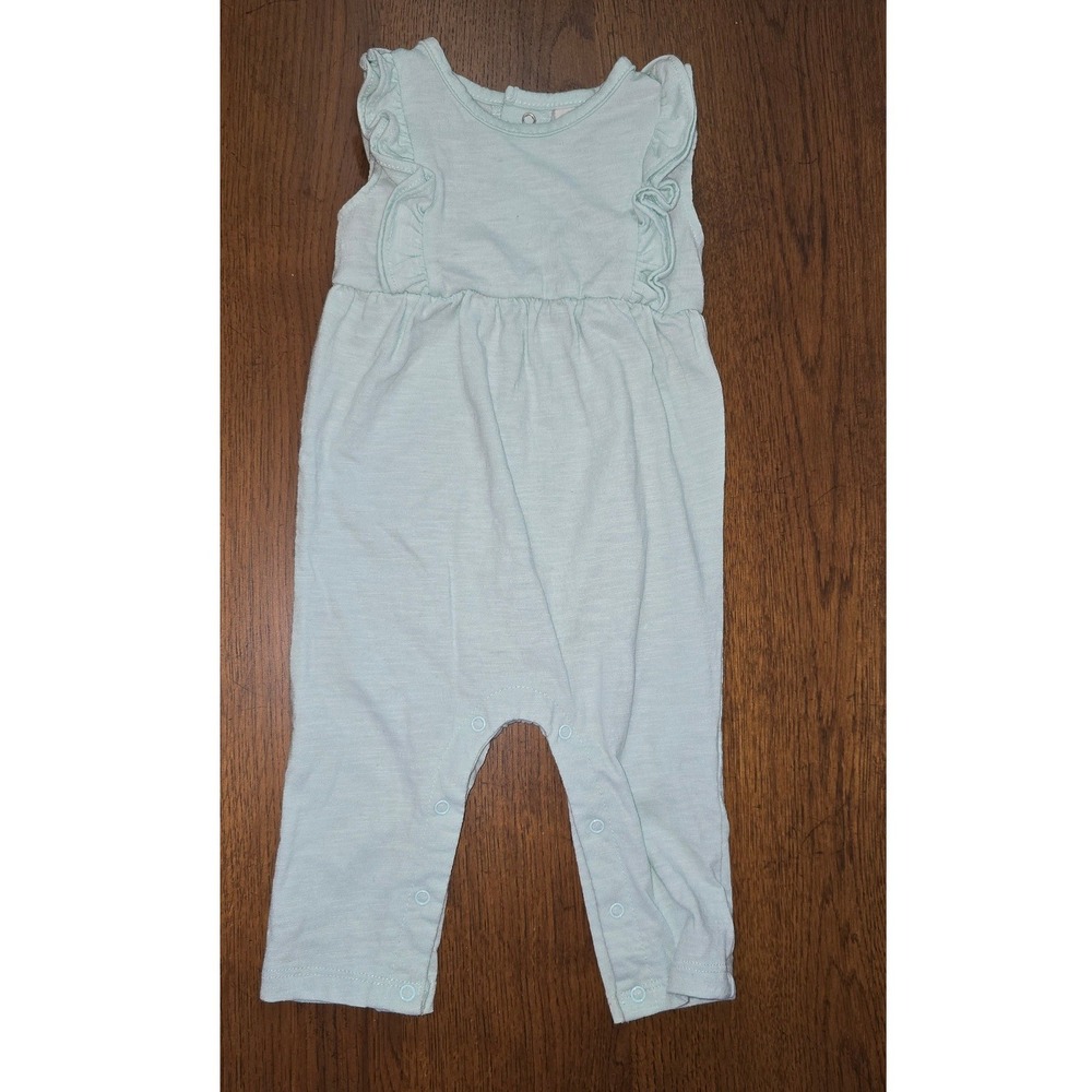 Starting Out Baby Girls Mint Green Ruffle Knit Romper Sleeveless 9M FT4BI624N